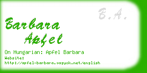 barbara apfel business card